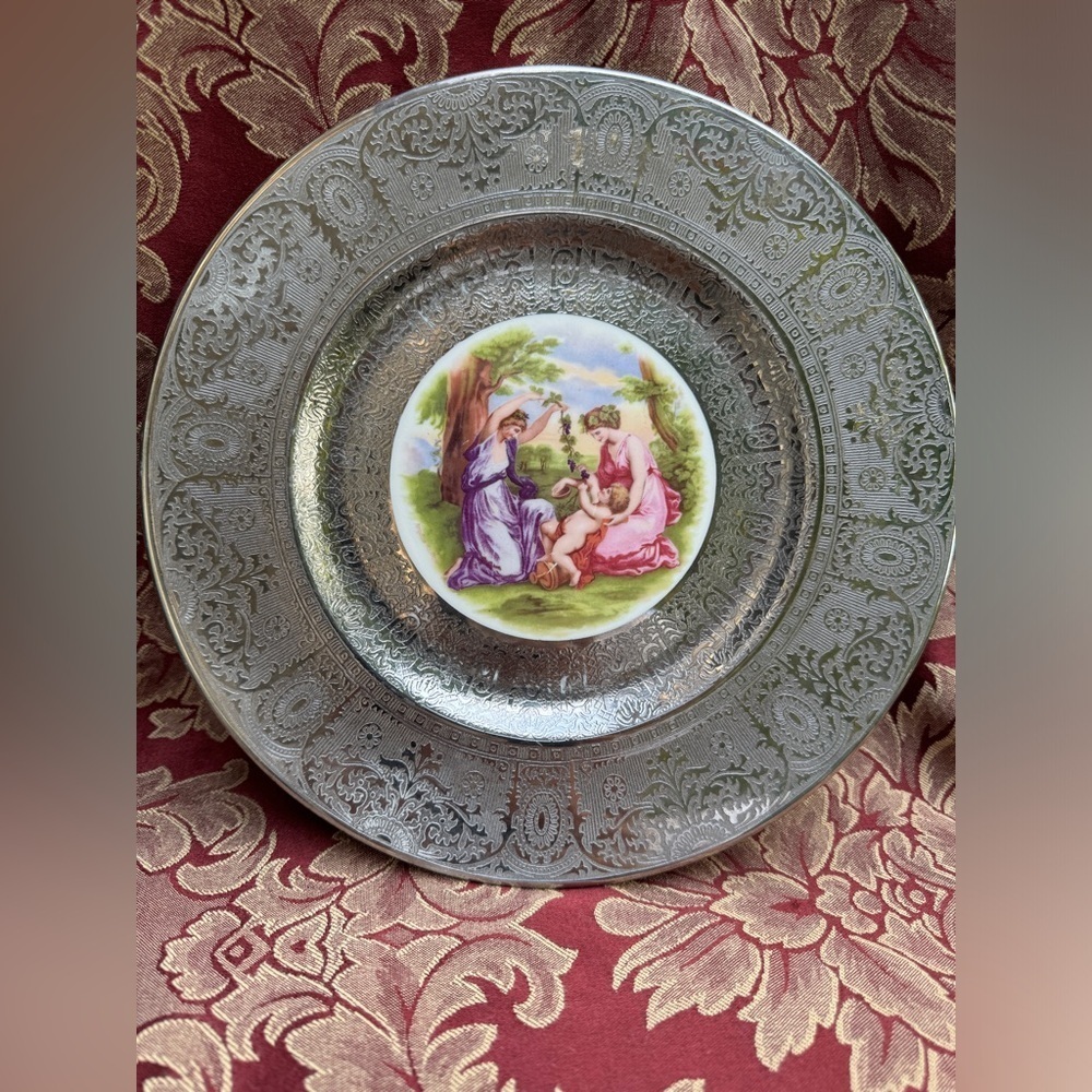 Vintage Angelica Kauffman Royal China Platinum Decor Plate